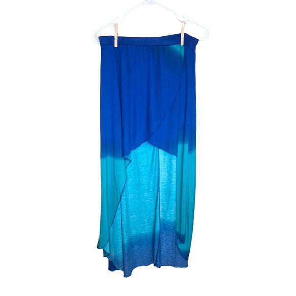 Bongo Blue Multicolored Gradient Hi Low Mermaid Maxi Skirt Size Medium - Picture 1 of 5
